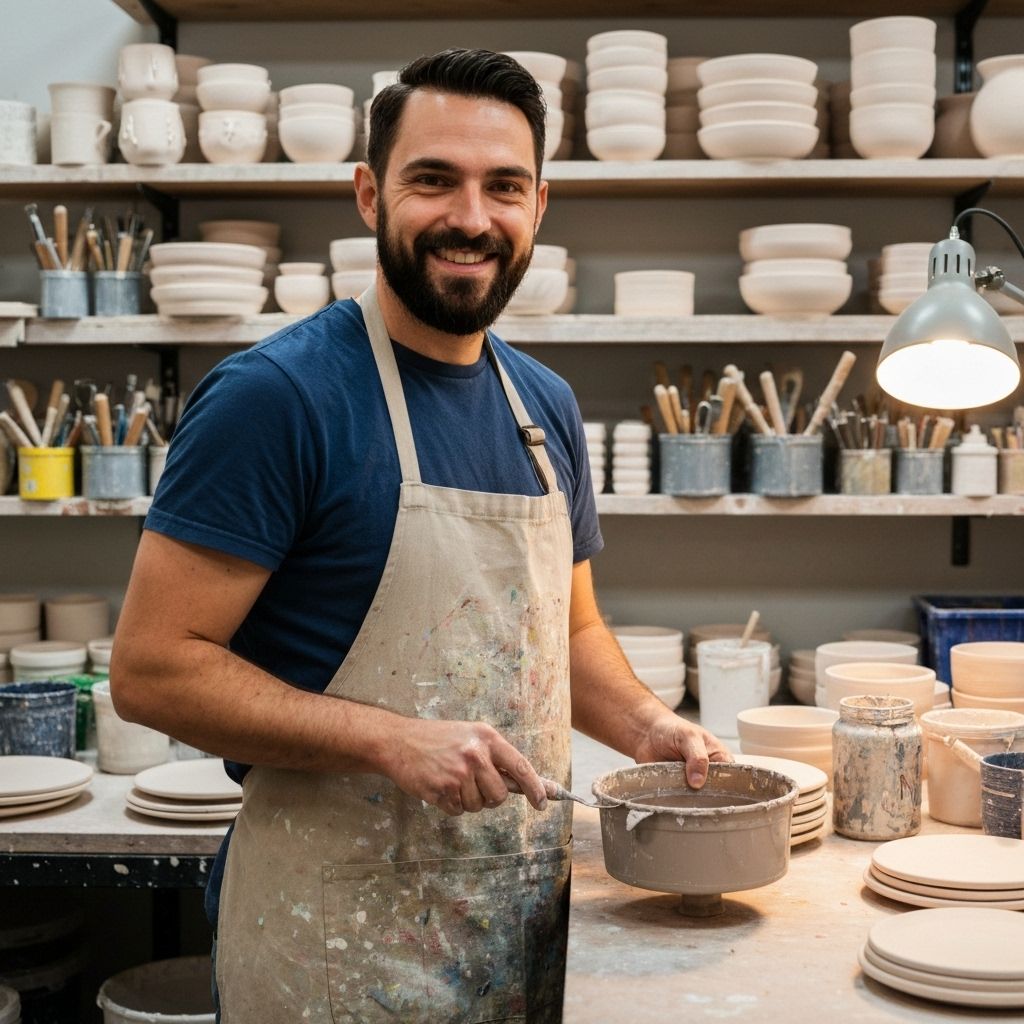 James Cooper, ceramic artist and glazing specialist at Cornwall Clay Craft