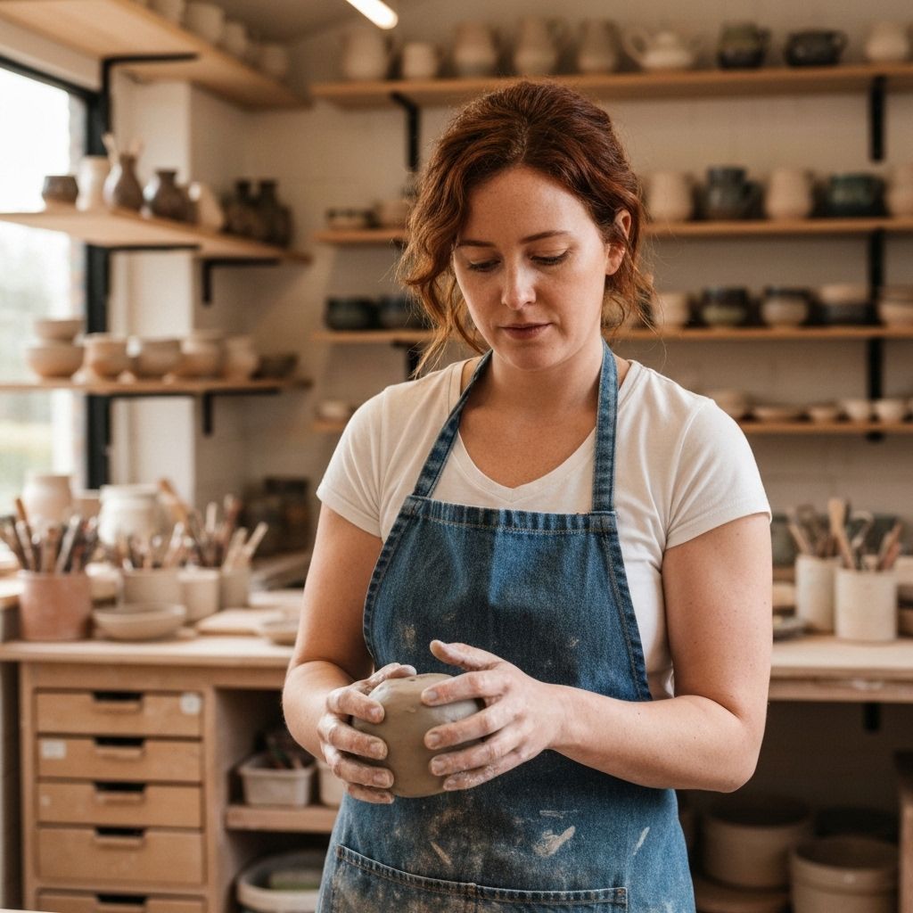 Lucy Thompson, pottery assistant and workshop coordinator at Cornwall Clay Craft
