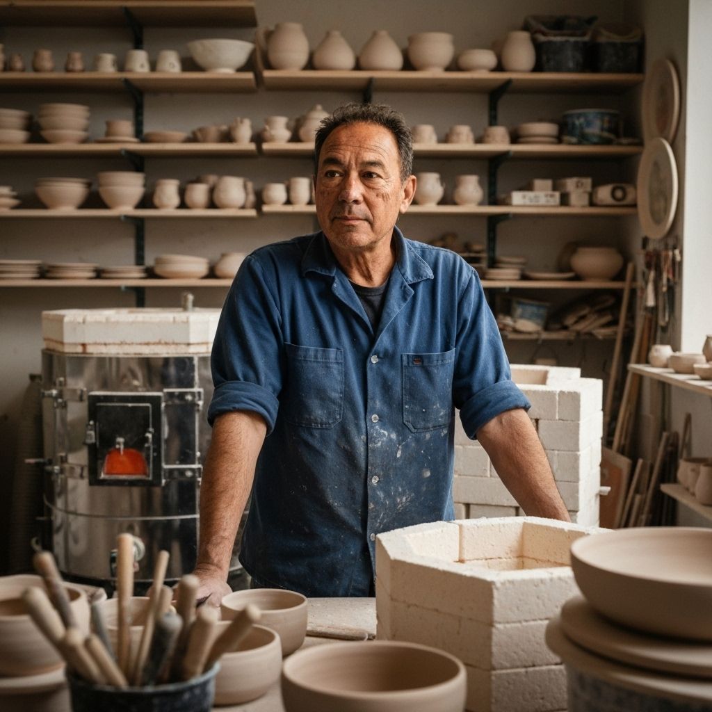 Michael Davies, kiln master and firing specialist at Cornwall Clay Craft